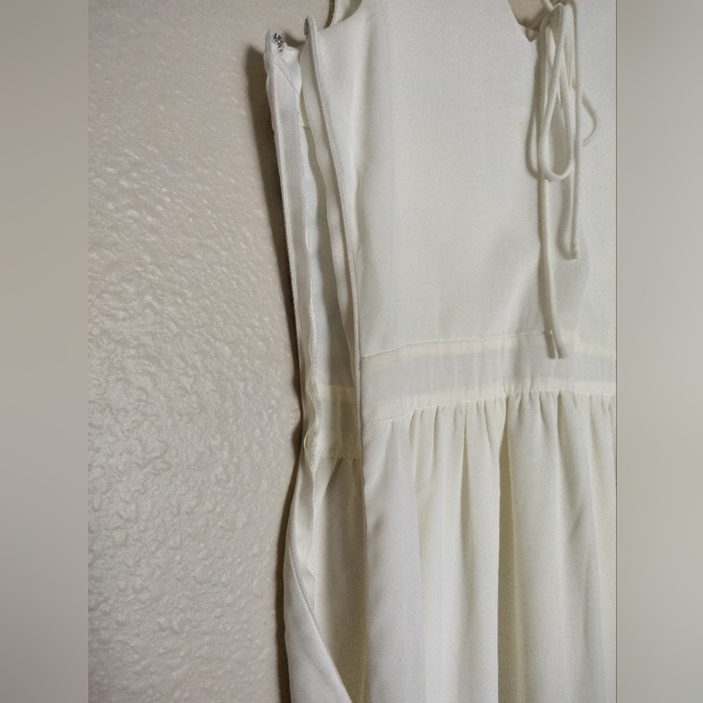 Gianni Bini White Maxi Dress with Multicolor Geometric Pattern - Picture 5 of 7